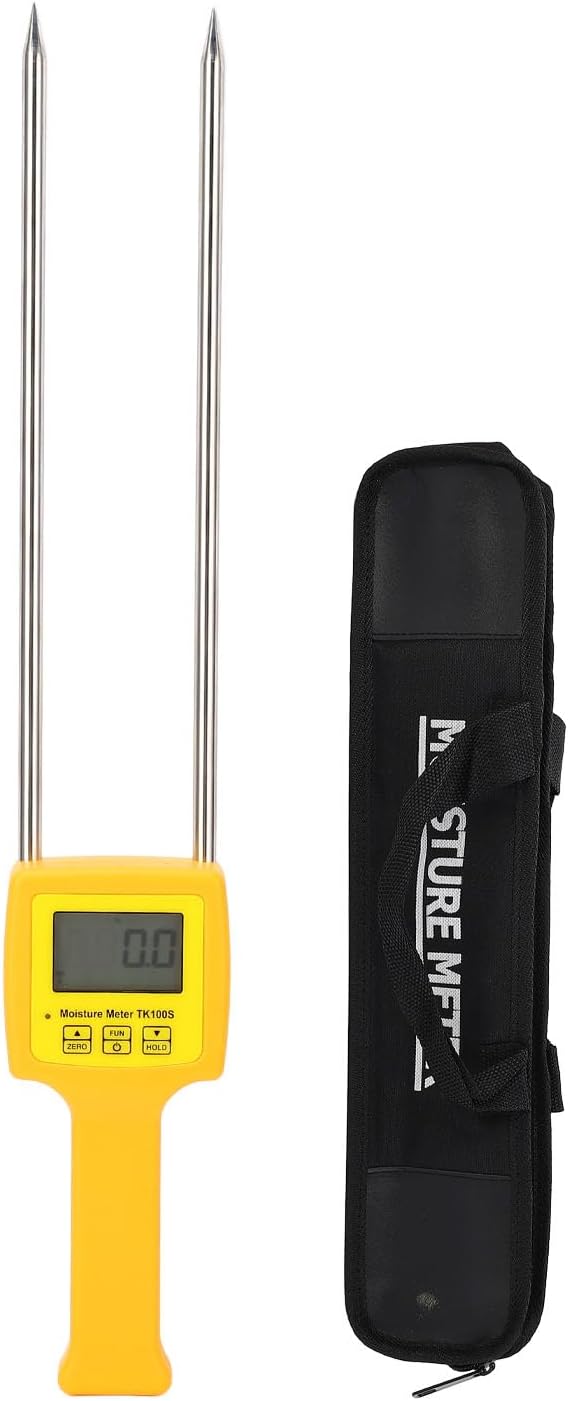 Hay Humidity Tester Quick Response Backlit LCD Display Portable Hay Bale Water Content Meter with Probe