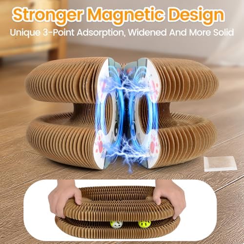 Kitty Kurls Magic Organ Cardboard Cat Scratcher Toy with 2 Balls, Brown - Image 6
