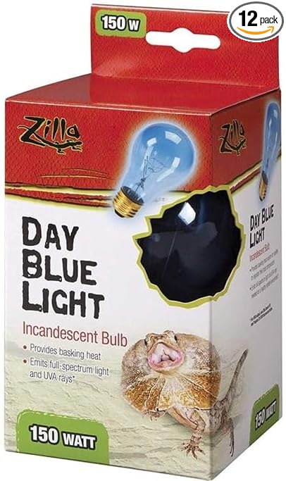 Zilla Incandescent Day Blue Light Bulb for Reptiles 150 Watt - Pack of 12