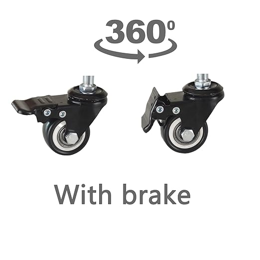 Reptile Caster Wheels Set of 4,Terrarium Wheels with Brake Reptile Tank Accessories for Toxirium PVC Enclosure