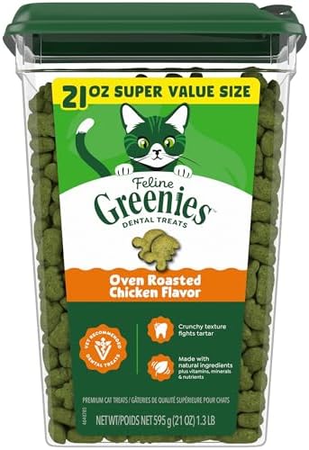 Greenies Feline Natural Dental Cat Treats, Roasted Chicken Flavor, 21 oz by Unknown