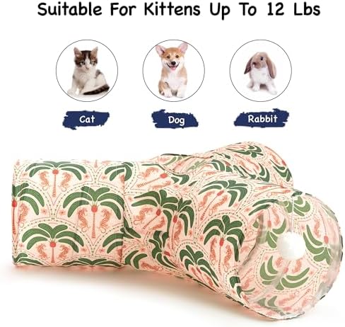 Tempcore Cat Tunnel, 3-Way Collapsible Toy for Indoor Cats, Coconut - Image 6