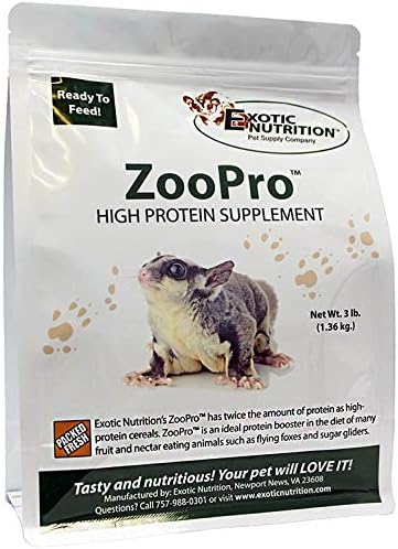 Exotic Nutrition Zoopro High Protein Supplement (3 lb.) - Protein Booster for Sugar Gliders