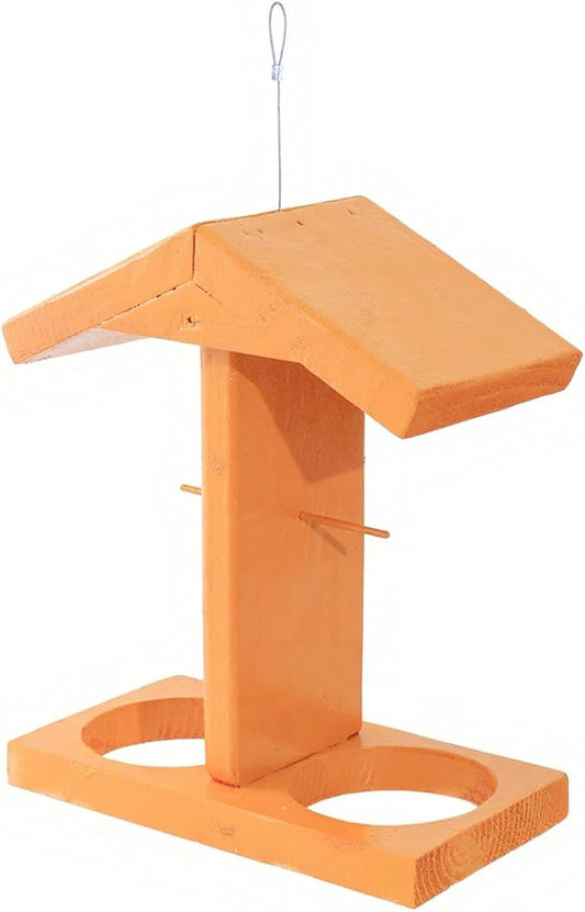 Clear Chamber Bird Feeders Water Dispenser Hanging Wood Construction Garden Accessory Weatherproof Hanging Bird Feeders