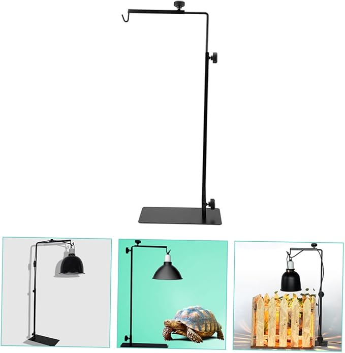Reptile Heat Lamp Stand Adjustable Metal Rack for Pet Lighting Practical Design for Various Heating Needs Safe for Reptiles for Turtle and Lizard Habitats