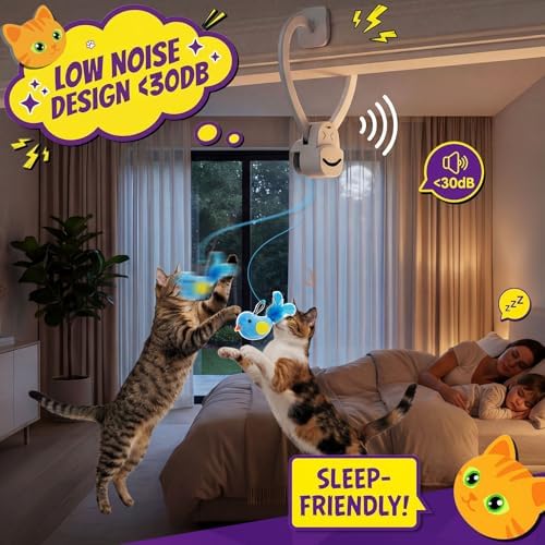 Interactive Cat Toys for Indoor Cats, Clip-On Automatic Flying Bird - Image 6