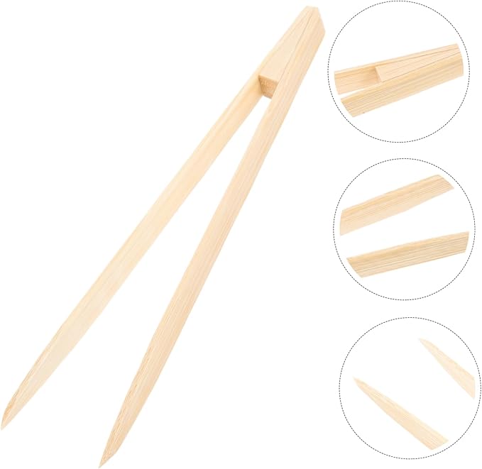 Milisten Bamboo Reptile Feeding Tweezers Pet Appetite Stimulant Clip for Lizards Turtles and Reptiles