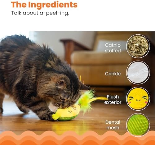 Catstages Kicker Peelin' Good Banana Dental Cat Toy with Catnip, 8" - Image 4