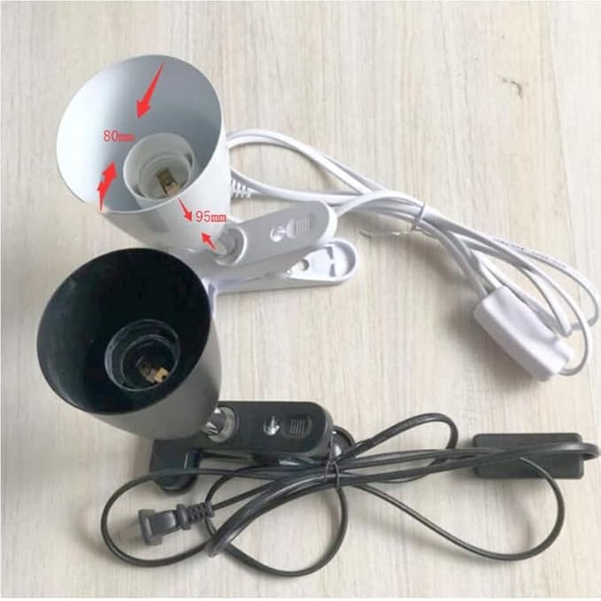 Universal Variable Direction E27 Lamp Base Plant Growth Lamp Holder with Clip for Reptile heating Lighting - (Color: White)