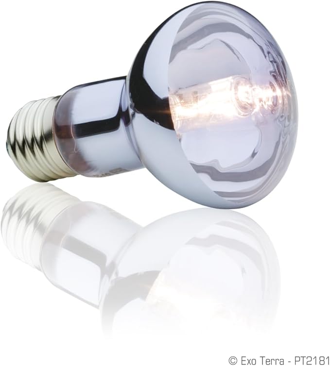 Exo Terra Sun Glo Halogen Basking Spot Lamp – 50W Reptile Light Bulb, Broad Spectrum Daylight, Enhances Coloration, Promotes Health, PT2181