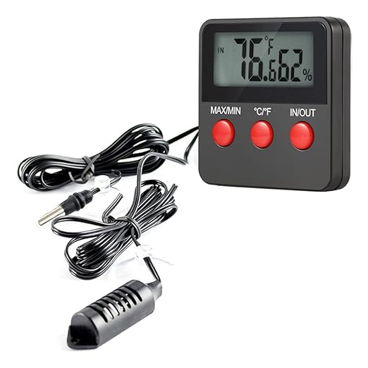 SHOWERORO Portable Temp and Humidity Monitor Digital Thermometer Hygrometer for Home Office Wall Mount Celsius Display Suitable for Reptiles