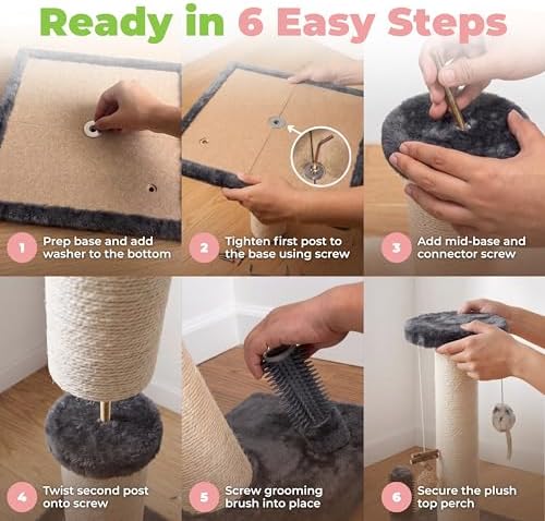 Best Pet Supplies Catify Cat Scratching Post - Gray H: 25" - Image 5