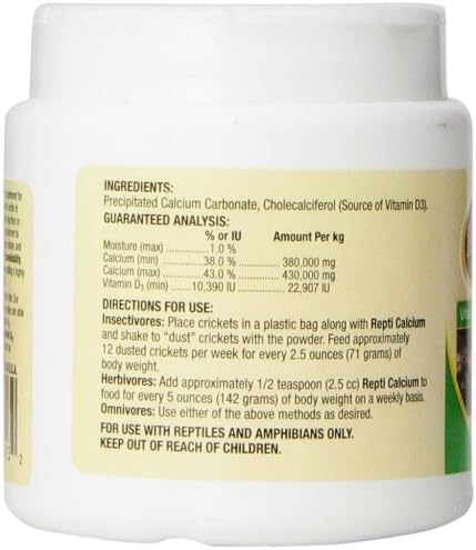 Zoo Med 6 Pack of Calcium with Vitamin D3 Reptile Supplement, 3 Ounces Each