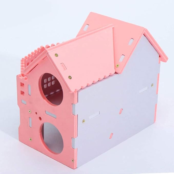 Hamster House Double-Deck Sleeping Hut Pet Exercise Play Toys Chews for Dwarf Rat Chinchillas Guinea Pig Small Pet