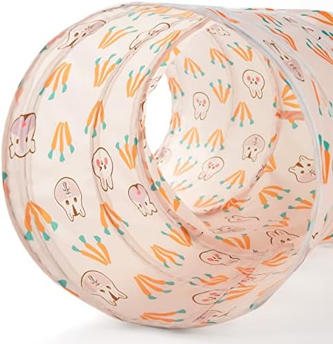 Tempcore Cat Tunnel, 3-Way Collapsible Toy for Indoor Cats, Pink Rabbit - Image 6