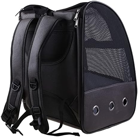Birdcages Birdcage Breathable Sling Backpack Foldable Lightweight Outdoor Travel Multifunctional Pu Mesh Pet Parrot Parrot Bag,Bk