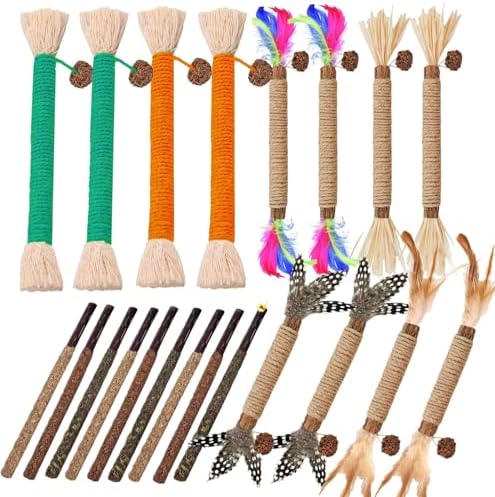 21 Pack Silvervine Cat Chew Sticks - Natural Kitten Toy for Cats by GREMBEB