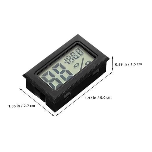 STOBAZA Bearded Dragon Cage Accessory Digital Thermometer Hygrometer LCD Display