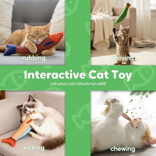 Catnip Toys Saury Fish, Cat & Kitten Chew Kicker Interactive Crinkle Toys for Bored Indoor Adult Cats & Kitten, Cat Gifts Teething Toys Soft and Durable for All Breeds - Image 4