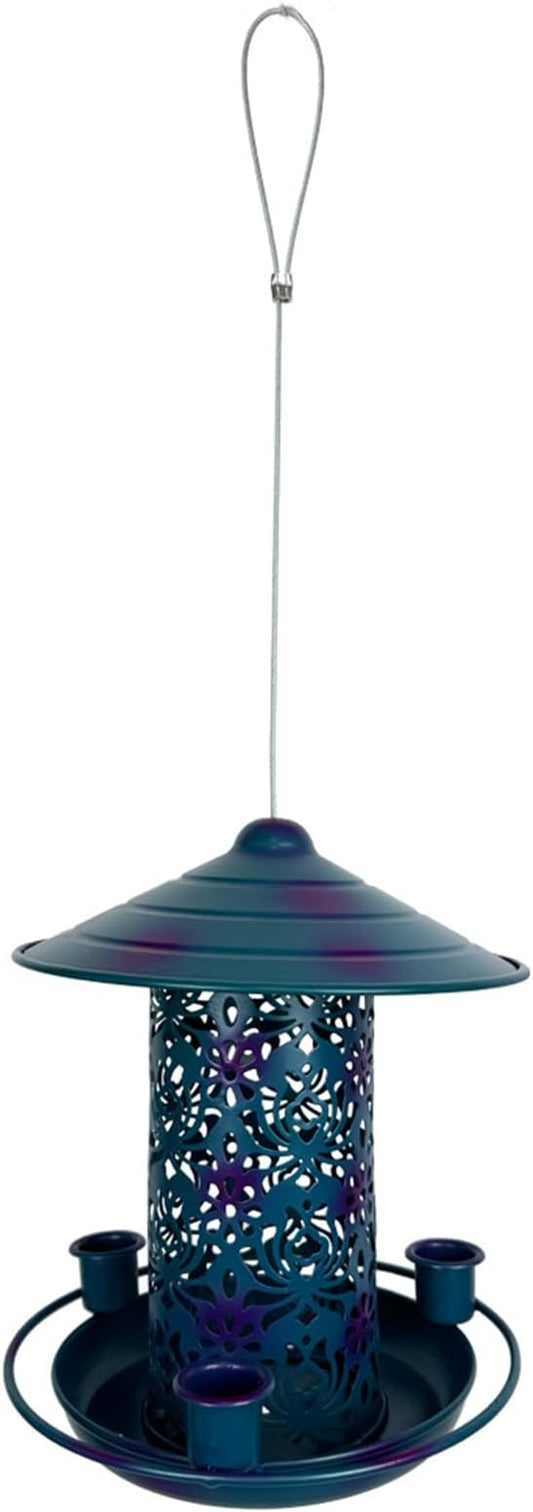 Bird Water Feeder Garden Decorations Multiple Feeders Easy Filling Metal Hanging Food Station Food Trays for Outside