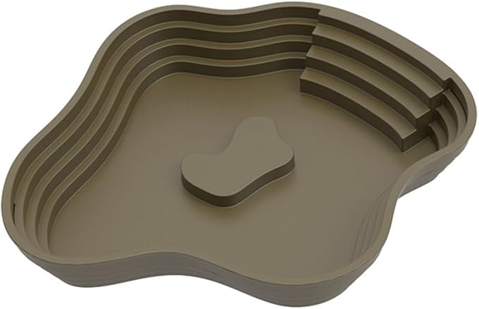 Sloped Animal Water Container Simulated Living Space Platform for Tortoises Amphibians Soaking Tub for Turtles Safe Turtle Drinking Bath Pan Multi Functional Soaking Dish Indoor/Outdoor Turtle Water