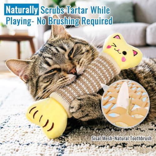 ENNOKEY Catnip Cat Toys Pillows for Indoor Kittens Kicker Chew, 9.45 Inches - Image 3