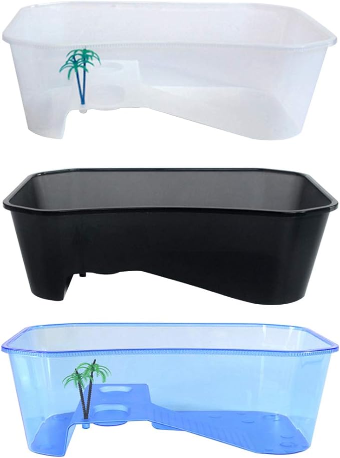for Turtle Vivarium Box Aquarium for Breeding Box Habitat Tortoise Food Feeding Box with Basking Pl