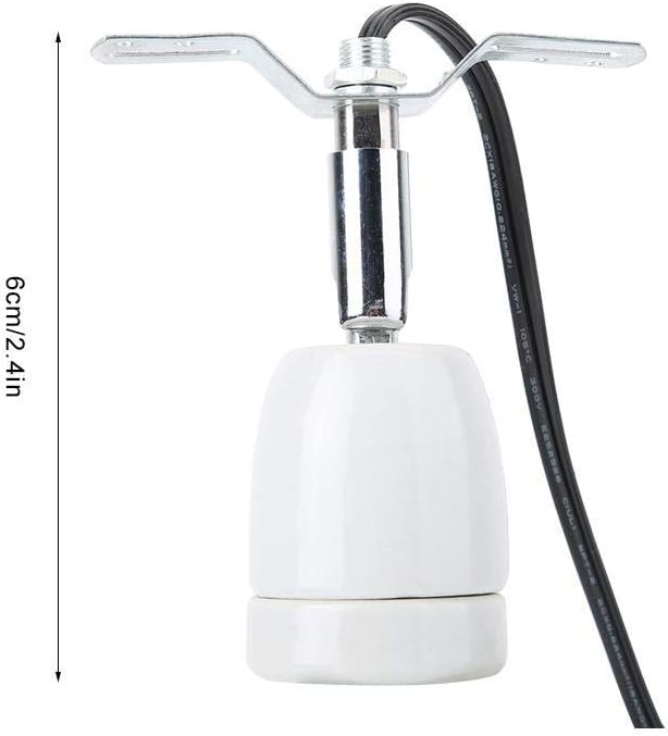 Light Fixture Holder, E27 Base Bulb Socket Adjustable Reptile Lamp Holder Bracket Light Stand for Lizard Turtle Tortoise Reptile Ceramic Lamp Holder(110-240V)