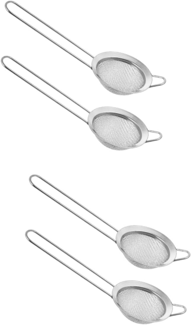 Mipcase 4pcs Stainless Steel Reptile Sand Shovel Litter Cleaner for Tortoises and Lizards Fine Mesh Sifting Tool for Efficient Excrement Removal
