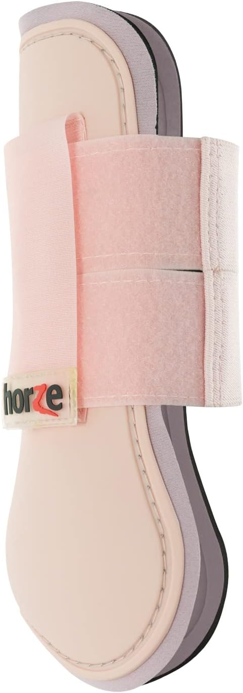 HORZE Chicago Protective Horse Tendon Boots - Lightweight Open Front Boots for Jumping, Trail Riding, and Turnout (Pair) - Lady Light Pink - Pony