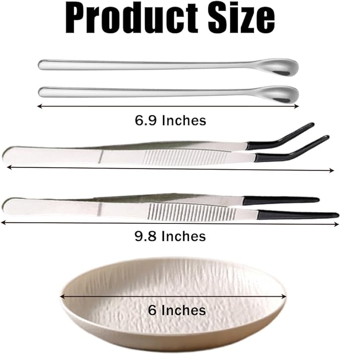 Ouliget Reptile Feeding Tool Set,Reptile Feeding Spoon,Rubber Tip Straight Curved Feeding Tongs Tweezers,Small Reptile Food Plastic Dish Bowl for Geckos Lizards Bearded Dragons