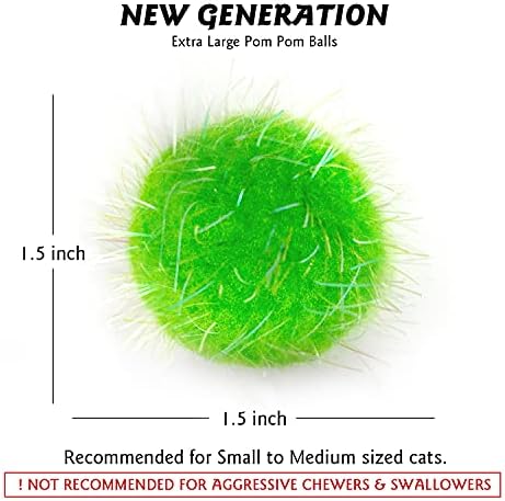 20PCS 1.5INCH Extra Large Cat's Favorite Chase Glitter Ball Toy - Image 2