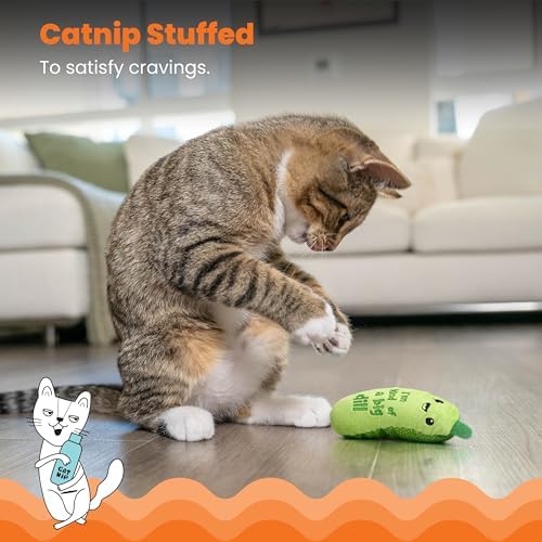 Catstages Crunchy?€?Pickle Kicker?€?Chew Cat?€?Toy, Catnip & Dental Mesh, 6.5" - Image 4