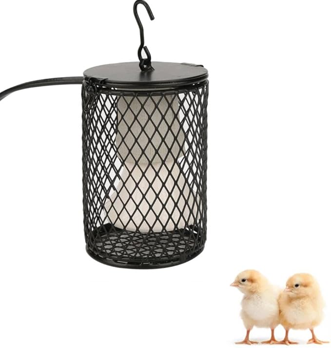 Yosoo 100w Ceramic Heat Preservation Light for Reptile, Fast Heating Heat Lamp with Cage for Turtle, Snakes, Lizards, Frogs, Chicks, Reptile Heat Lamp Cap, Reptile & Amphibian Habitat Lighting