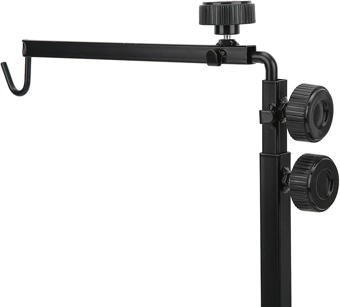 Adjustable Reptile Heat Light Stand, Reptile Lamp Stand with Card Slot Wire Management, Metal Terrarium Basking Lamp Holder for Lizards Turtles Snakes Amphibians