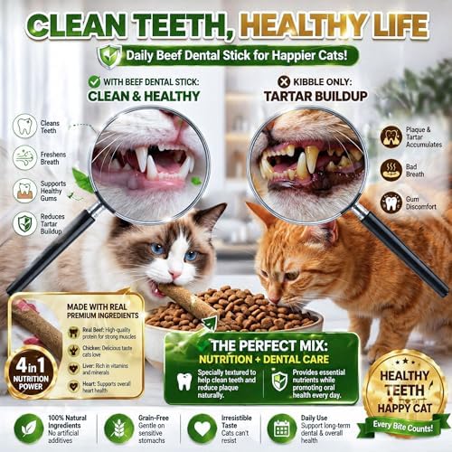 Freeze Dried Cat Chew Sticks Kitten Beef Treats No Grass 15pcs - Image 4