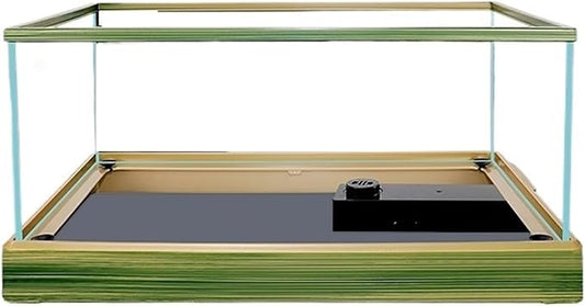 Aquarium Tank Transparent Glass Aquarium with Decorative Border Living Room Office Ornamental Glass Aquarium Desktop Transparent Fish Tank Turtle Tank Desktop Fish Tank(43x26x21cm)