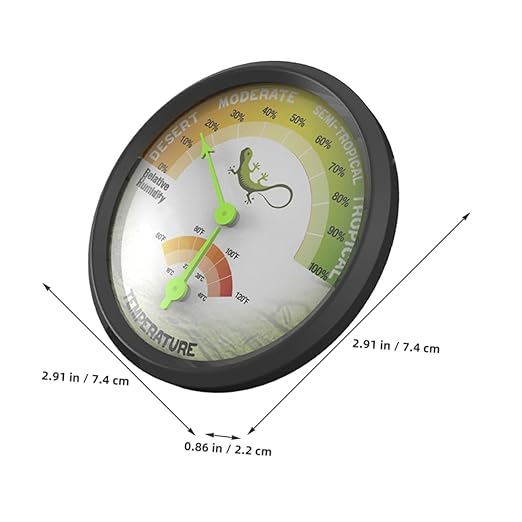 ORFOFE High Precision Analog Thermometer Hygrometer for Reptile and Turtle Tanks Sensor Wear-Resistant Material Easy Mounting with Back Sticker Safe Smooth Edges for Accurate Temperature
