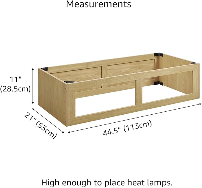 unipaws Reptile Enclosure Stacker for 110 Gallon Tank, Stackable Base with Heat Lamp Openings and Metal Reinforced Corners