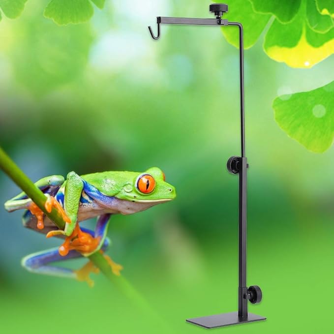JTLB Reptile Lamp Stand, Adjustable Height and Width, Floor Light Stand, Bracket, Sunlamp Support Animal Turtles, Table, Glass Tank, Terrarium, Vivarium,