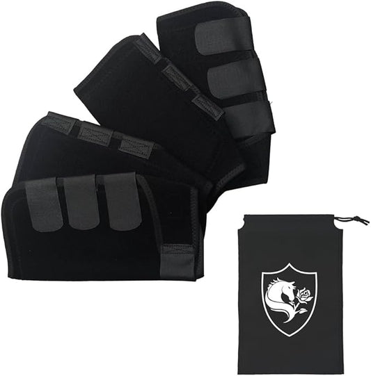 4X Horse Boots Leg Wraps Protector Front Hind Legs Guard Neoprene Horse Support Legs Protection Gears for Equestrian Accessories