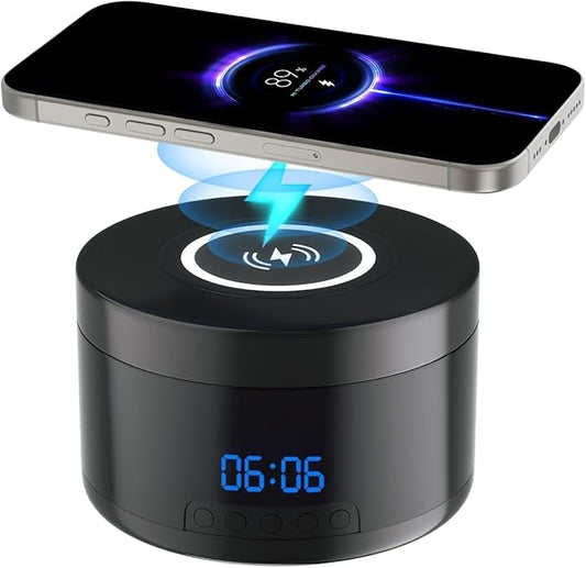 Smart Security Camera - 1080P Indoor Cameras for Home Security - Pet/Dog Camera with Motion Tracking - 15W Fast Phone Charger - Digital Clock