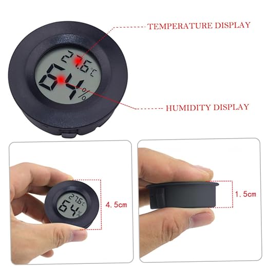 HEMOTON 7Pcs Mini Digital Hygrometer Thermometer Accurate Humidity Temperature Monitor for Reptile Tanks Terrariums Poultry Indoor Use Durable Design