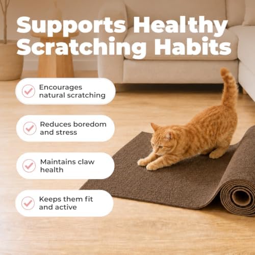 Catify Peel & Stick Cat Scratching Mat - Brown, L:39" - Image 3