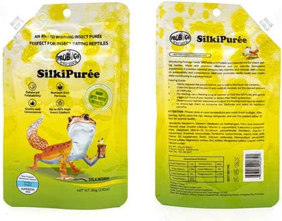 Bearded Dragon Reptile Food, Gecko Gel, Horned Lizard Fruit Puree, Leopard Gecko Food, Blue-Tongued Skink 80g