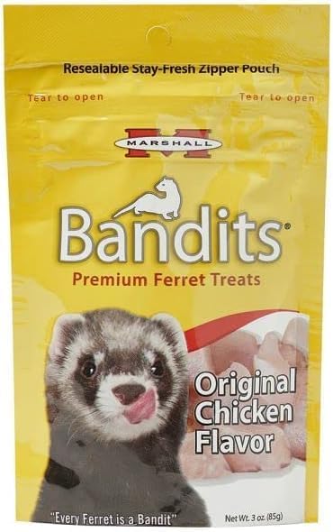 Aurora Pet Variety (4) Bandits Premium Ferret Treats (3-oz Each) with AuroraPet Wipes