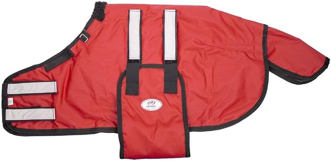 Derby Originals Mini Horse & Foal Winter Turnout Blanket – Reflective, No-Hardware Design, 600D Waterproof Outer, 150g Insulation, 170T Lining, Adjustable Fit, 1-Year Warranty (Red, Small)
