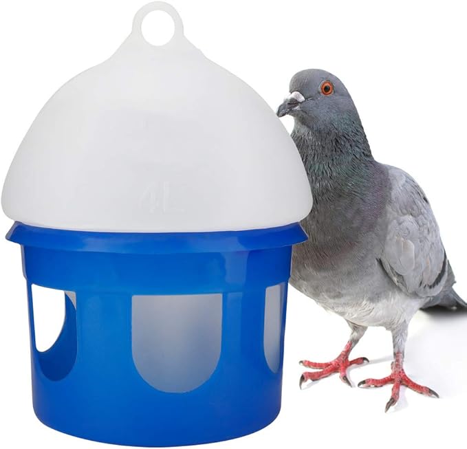 Pigeon Water Feeder Bird Water Feeder Pigeon Waterer Automatic Bird Feeder, Large Capacity Bird Water Drinker Bird Supply for Pet Bird Parrots Water Bowl (4L)
