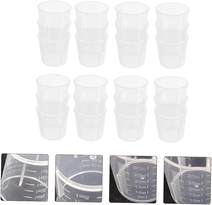 Happyyami 100pcs Measuring Cups for Reptiles Washable Feeding Containers Scales for Accurate Food and Water Measurement for Pet Owners