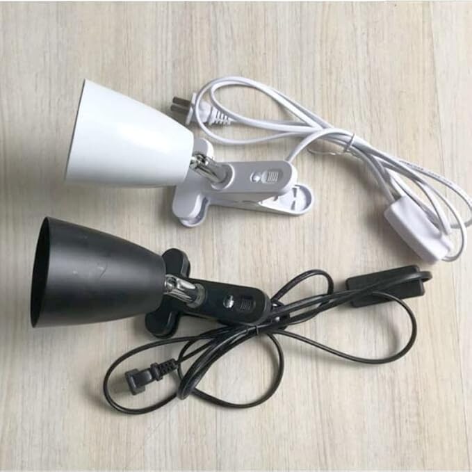 Universal Variable Direction E27 Lamp Base Plant Growth Lamp Holder with Clip for Reptile heating Lighting - (Color: Black)